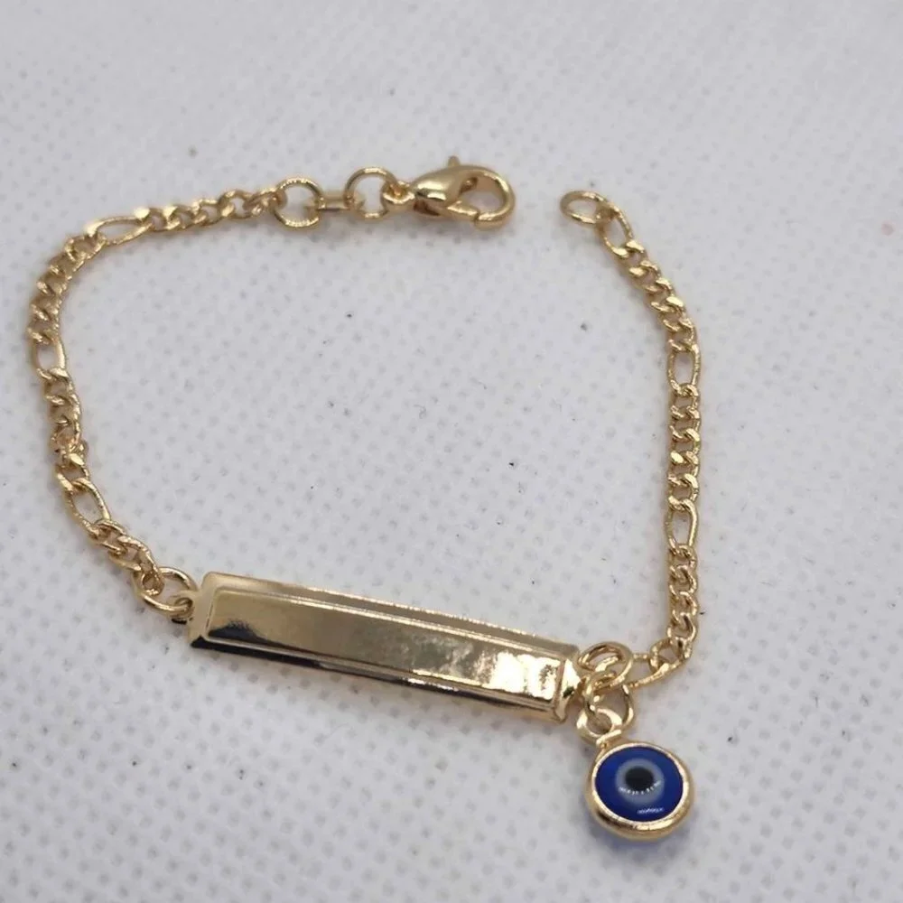 Brand NEW  Brazilian 18k Gold Filled Blue Evil Eye  Bracelet